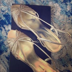 Gold sling back Heels